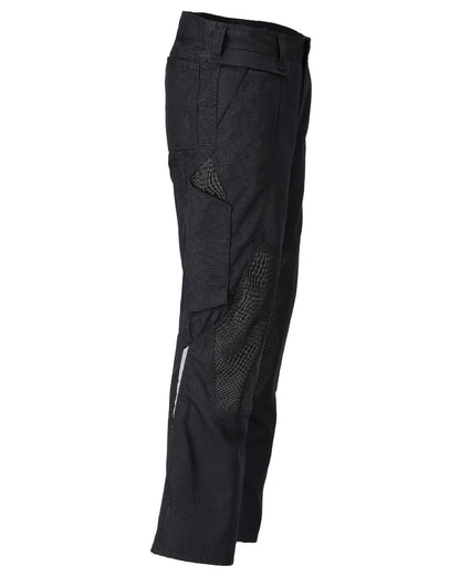 Black Coloured Mascot Workwear Mens Accelerate Lightweight Trousers With Kneepad Pockets on white background 