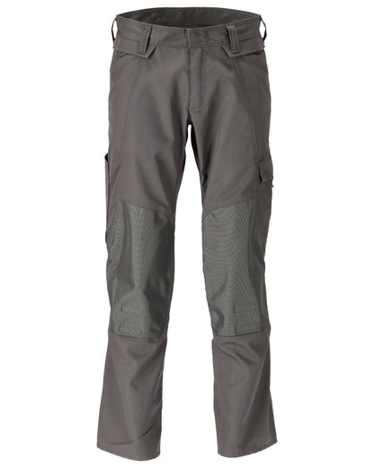 Dark Anthracite Coloured Mascot Workwear Mens Accelerate Lightweight Trousers With Kneepad Pockets on white background 