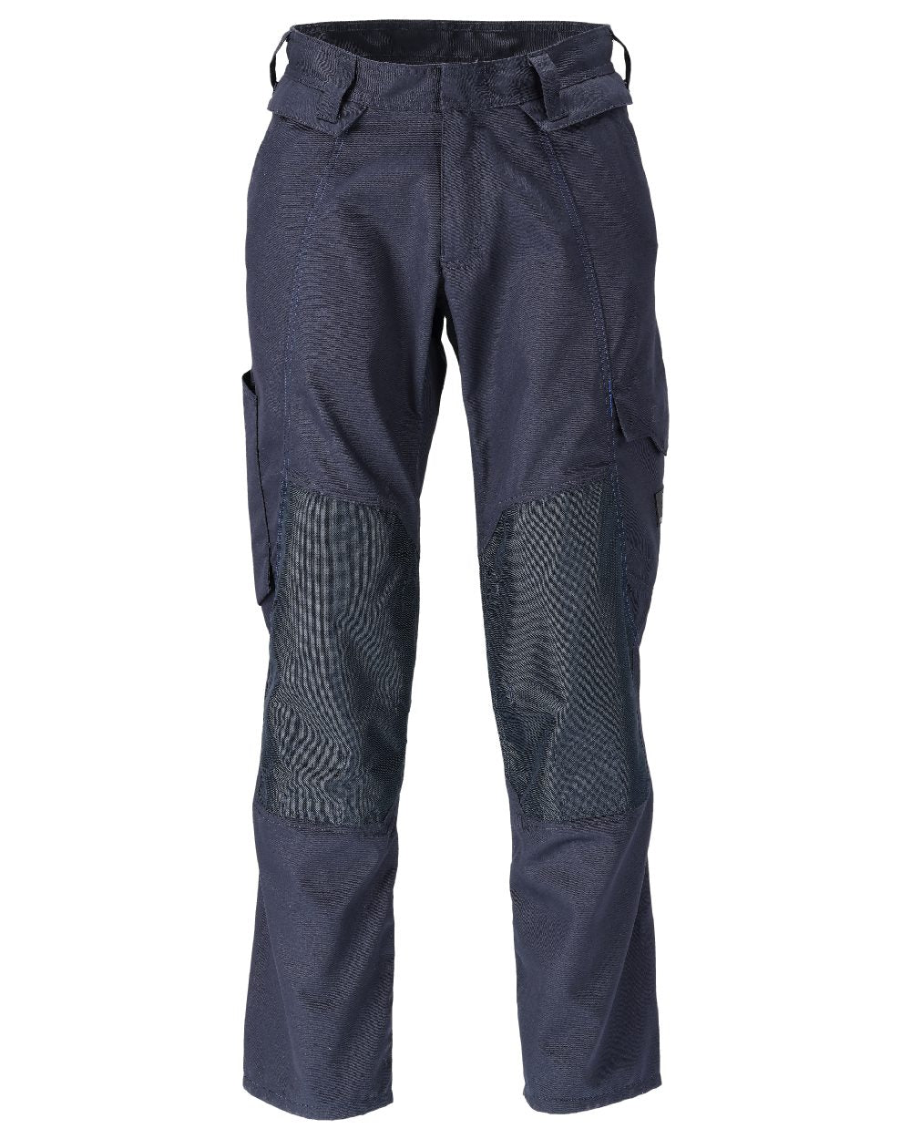 Dark Navy Coloured Mascot Workwear Mens Accelerate Lightweight Trousers With Kneepad Pockets on white background 