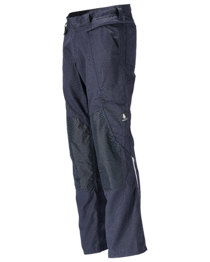 Dark Navy Coloured Mascot Workwear Mens Accelerate Lightweight Trousers With Kneepad Pockets on white background 