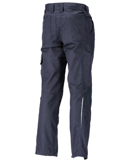 Dark Navy Coloured Mascot Workwear Mens Accelerate Lightweight Trousers With Kneepad Pockets on white background 