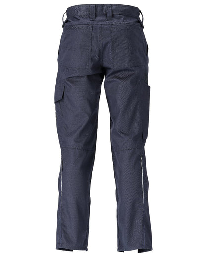 Dark Navy Coloured Mascot Workwear Mens Accelerate Lightweight Trousers With Kneepad Pockets on white background 