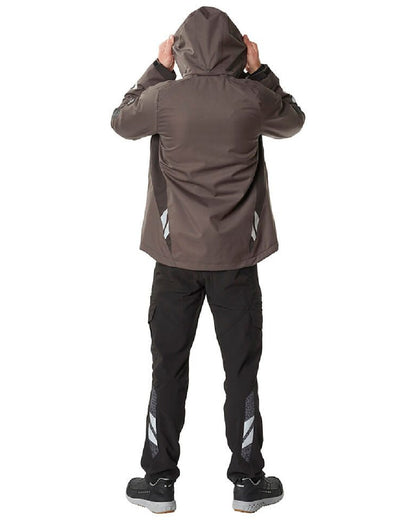 Black Coloured Mascot Workwear Mens Accelerate Lightweight Trousers With Thigh Pockets on white background 