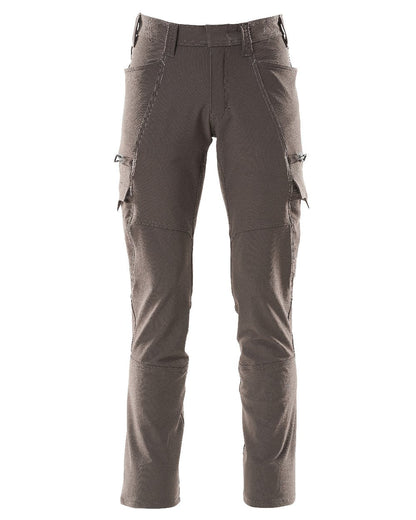Dark Anthracite Coloured Mascot Workwear Mens Accelerate Lightweight Trousers With Thigh Pockets on white background 