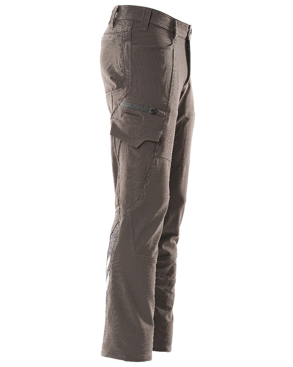 Dark Anthracite Coloured Mascot Workwear Mens Accelerate Lightweight Trousers With Thigh Pockets on white background 