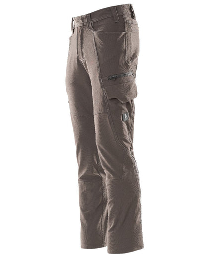 Dark Anthracite Coloured Mascot Workwear Mens Accelerate Lightweight Trousers With Thigh Pockets on white background 