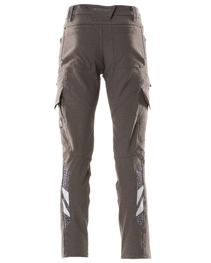 Dark Anthracite Coloured Mascot Workwear Mens Accelerate Lightweight Trousers With Thigh Pockets on white background 