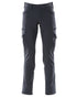 Dark Navy Coloured Mascot Workwear Mens Accelerate Lightweight Trousers With Thigh Pockets on white background 