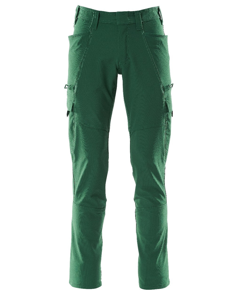 Green Coloured Mascot Workwear Mens Accelerate Lightweight Trousers With Thigh Pockets on white background 