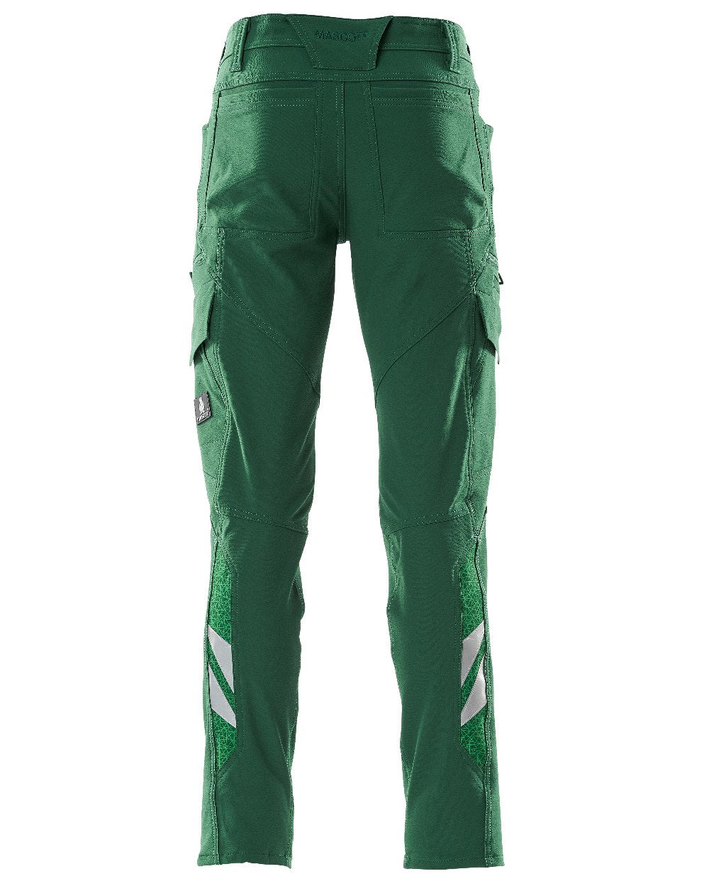 Green Coloured Mascot Workwear Mens Accelerate Lightweight Trousers With Thigh Pockets on white background 
