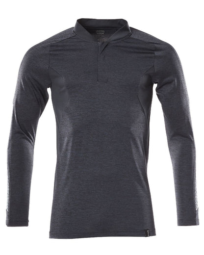 Dark Navy Coloured Mascot Workwear Mens Accelerate Long Sleeved Polo Shirt on white background 
