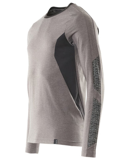 Dark Anthracite Black Coloured Mascot Workwear Mens Accelerate Long Sleeved T-Shirt on white background 