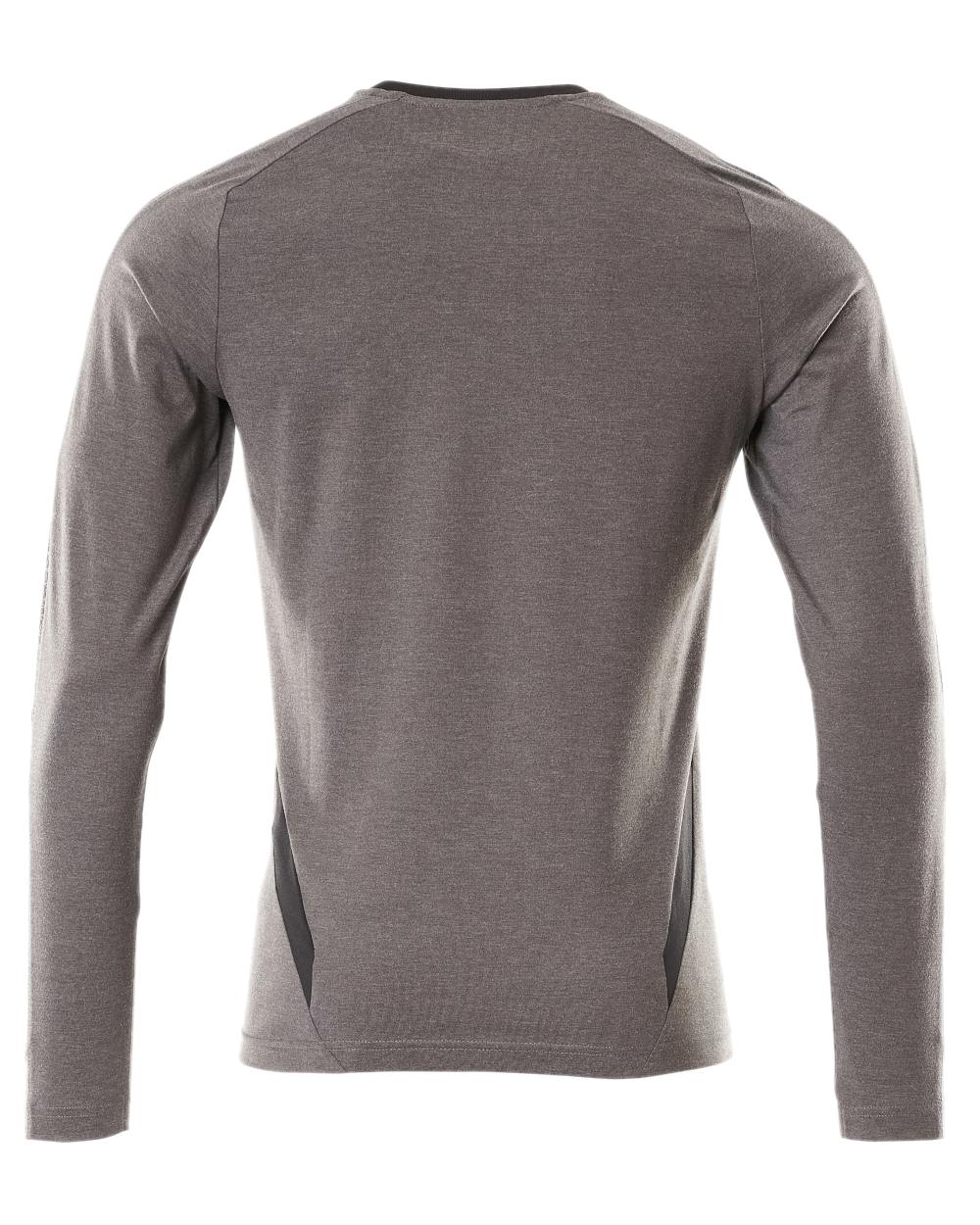 Dark Anthracite Black Coloured Mascot Workwear Mens Accelerate Long Sleeved T-Shirt on white background 