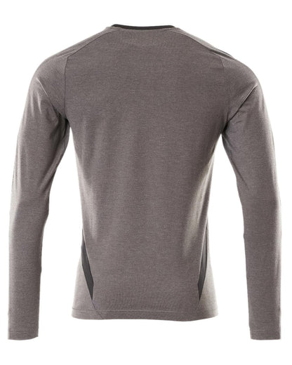 Dark Anthracite Black Coloured Mascot Workwear Mens Accelerate Long Sleeved T-Shirt on white background 