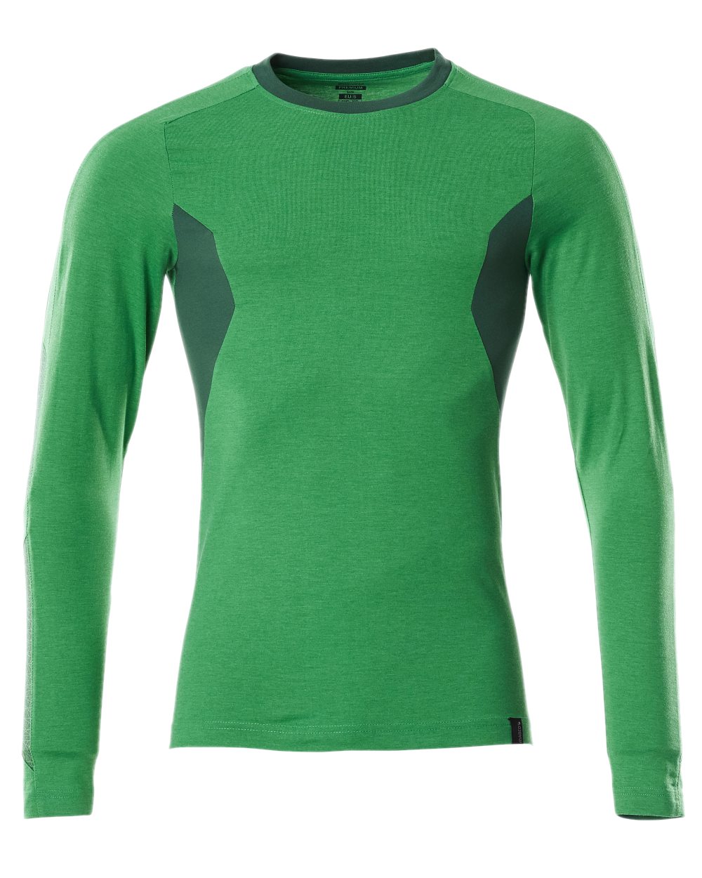 Grass Green Coloured Mascot Workwear Mens Accelerate Long Sleeved T-Shirt on white background 