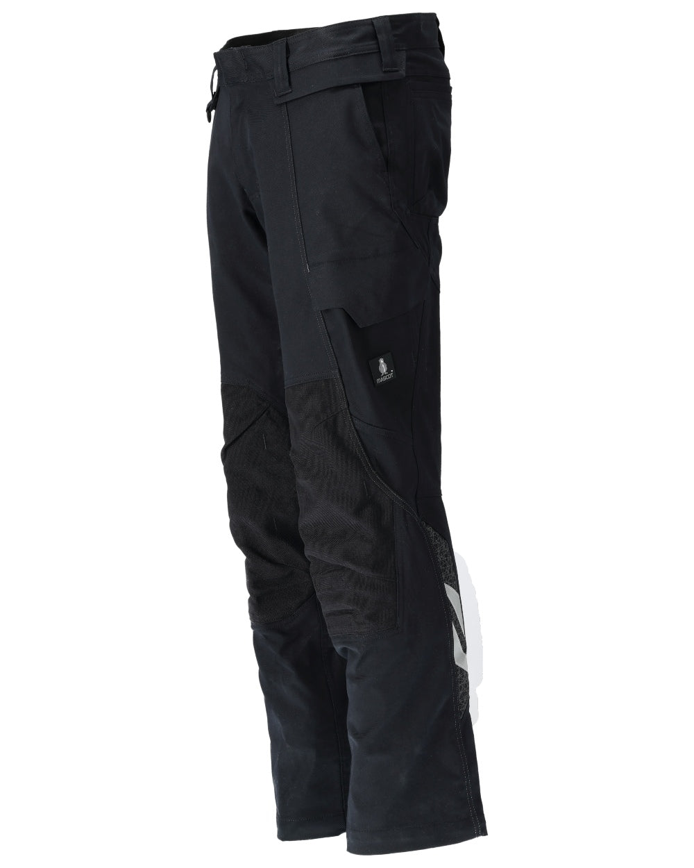 Black Coloured Mascot Workwear Mens Accelerate Organic Cotton Trousers on white background 
