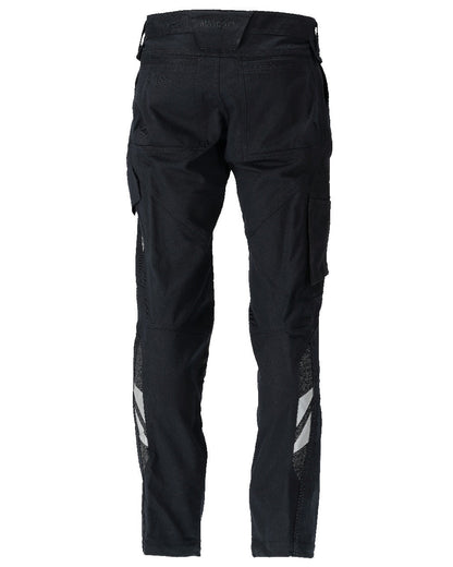 Black Coloured Mascot Workwear Mens Accelerate Organic Cotton Trousers on white background 