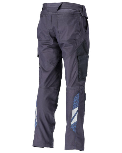 Dark Navy Coloured Mascot Workwear Mens Accelerate Organic Cotton Trousers on white background 