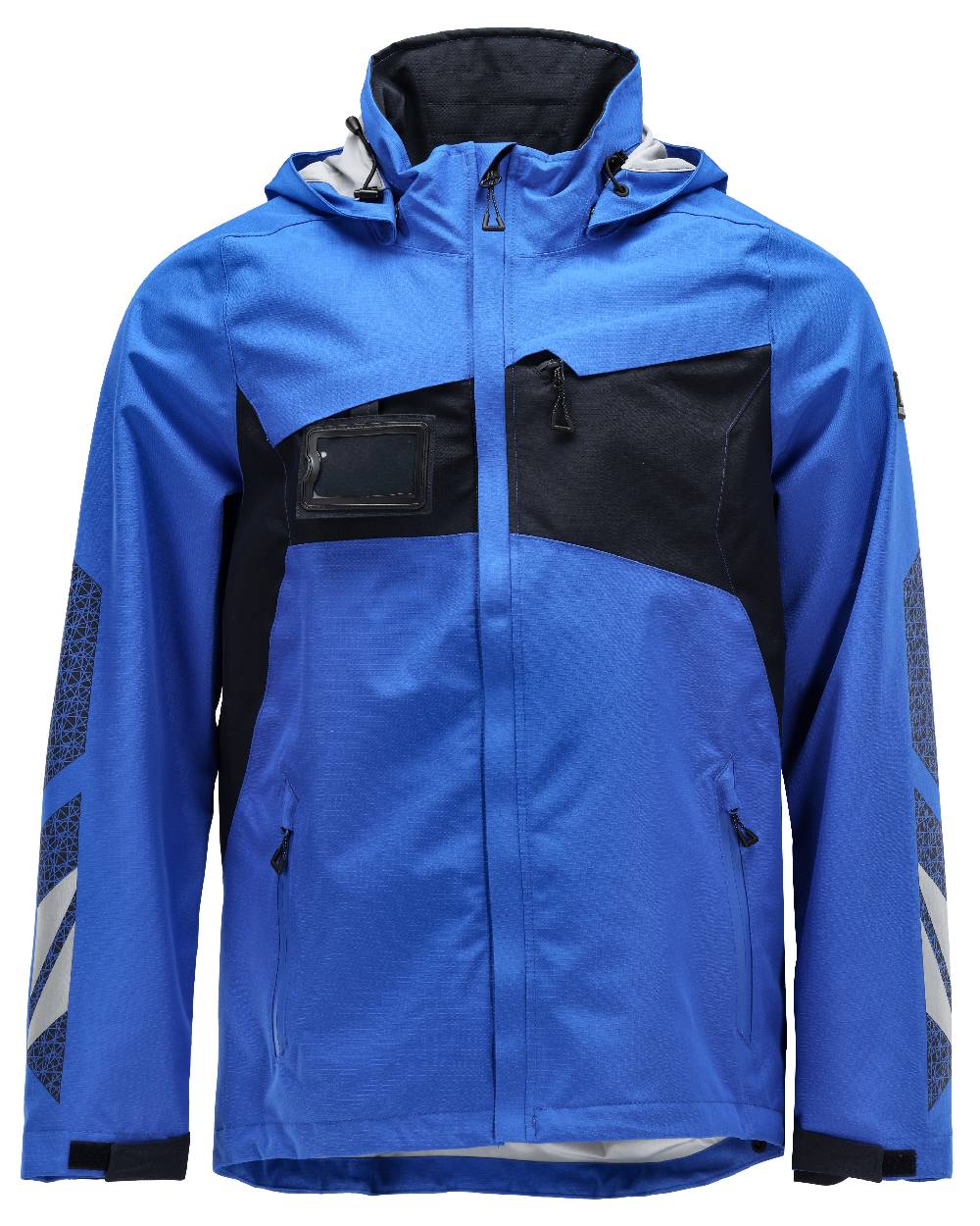 Azure Blue Dark Navy Coloured Mascot Workwear Mens Accelerate Outer Shell Jacket on white background