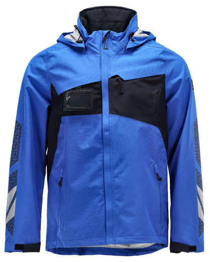 Azure Blue Dark Navy Coloured Mascot Workwear Mens Accelerate Outer Shell Jacket on white background 