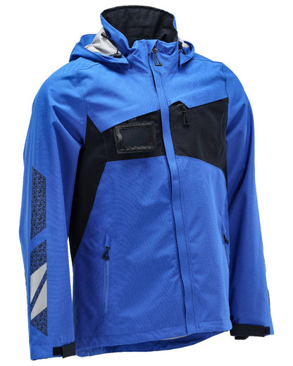 Azure Blue Dark Navy Coloured Mascot Workwear Mens Accelerate Outer Shell Jacket on white background 