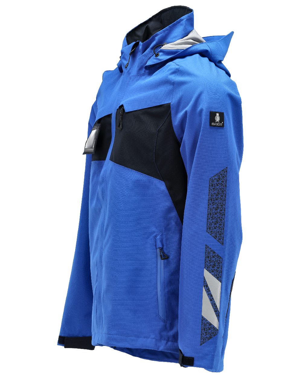 Azure Blue Dark Navy Coloured Mascot Workwear Mens Accelerate Outer Shell Jacket on white background 