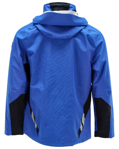 Azure Blue Dark Navy Coloured Mascot Workwear Mens Accelerate Outer Shell Jacket on white background 