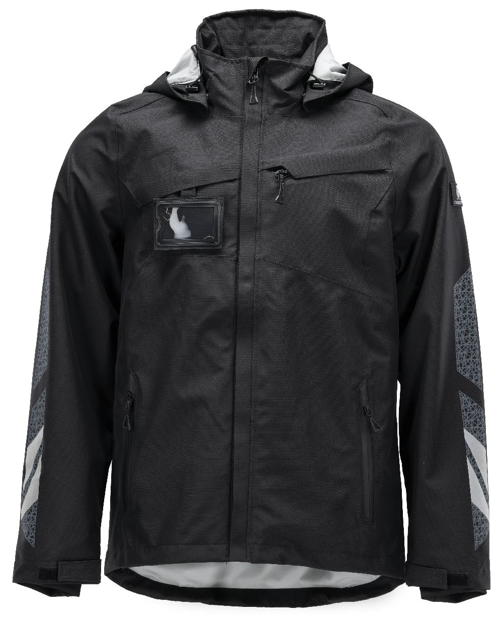 Black Coloured Mascot Workwear Mens Accelerate Outer Shell Jacket on white background 