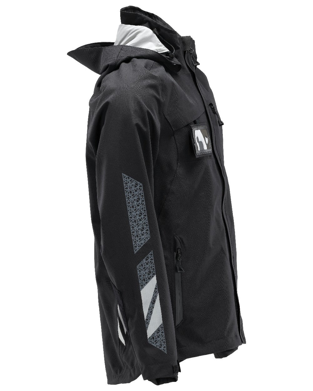 Black Coloured Mascot Workwear Mens Accelerate Outer Shell Jacket on white background 