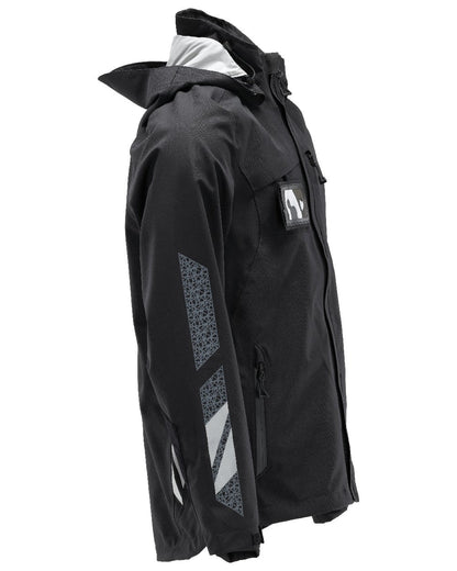 Black Coloured Mascot Workwear Mens Accelerate Outer Shell Jacket on white background 