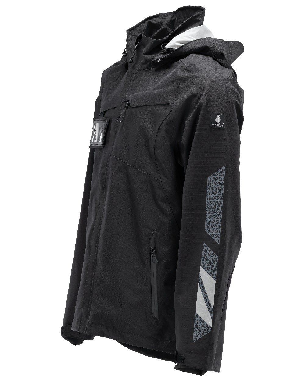 Black Coloured Mascot Workwear Mens Accelerate Outer Shell Jacket on white background 
