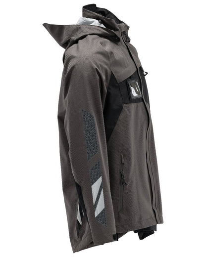 Dark Anthracite Black Coloured Mascot Workwear Mens Accelerate Outer Shell Jacket on white background 