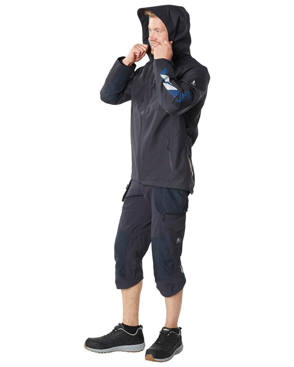Dark Navy Coloured Mascot Workwear Mens Accelerate Outer Shell Jacket on white background 