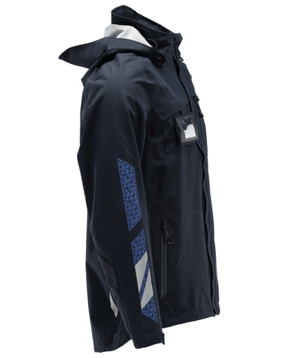 Dark Navy Coloured Mascot Workwear Mens Accelerate Outer Shell Jacket on white background 