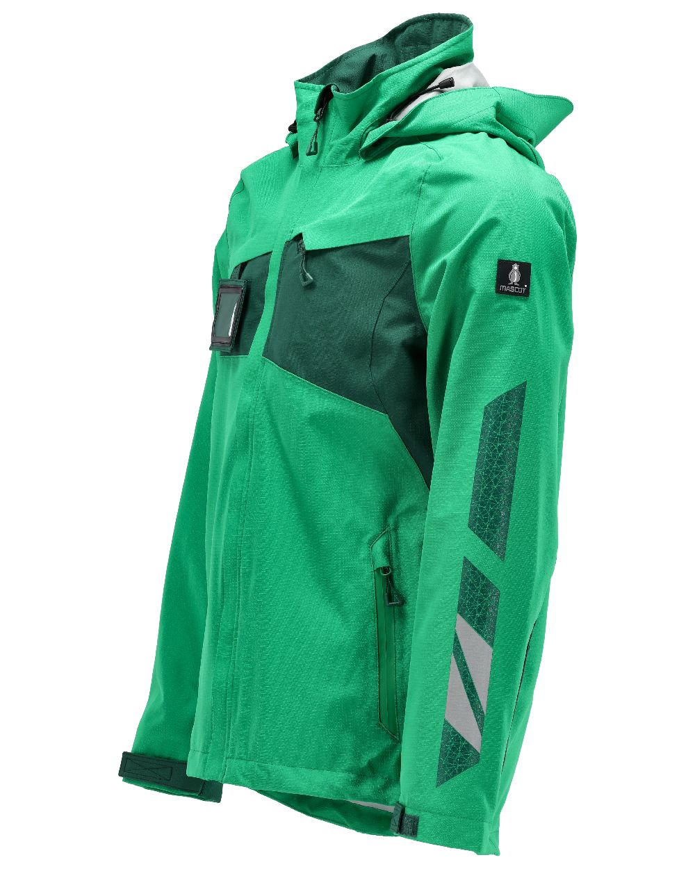 Grass Green Coloured Mascot Workwear Mens Accelerate Outer Shell Jacket on white background 