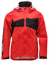 Traffic Red Black Coloured Mascot Workwear Mens Accelerate Outer Shell Jacket on white background 
