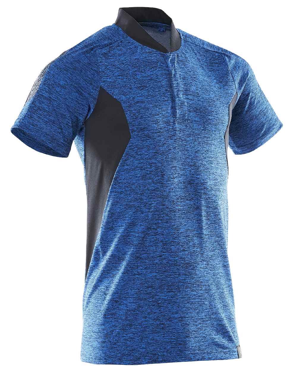 Azure Blue Dark Navy Coloured Mascot Workwear Mens Accelerate Polo Shirt on white background 