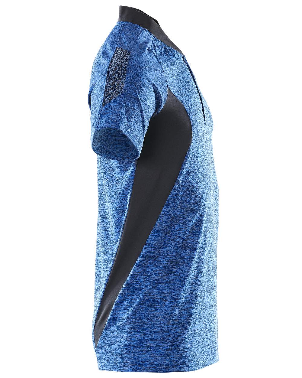 Azure Blue Dark Navy Coloured Mascot Workwear Mens Accelerate Polo Shirt on white background 