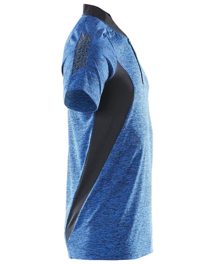 Azure Blue Dark Navy Coloured Mascot Workwear Mens Accelerate Polo Shirt on white background 