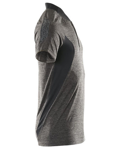 Dark Anthracite Black Coloured Mascot Workwear Mens Accelerate Polo Shirt on white background 