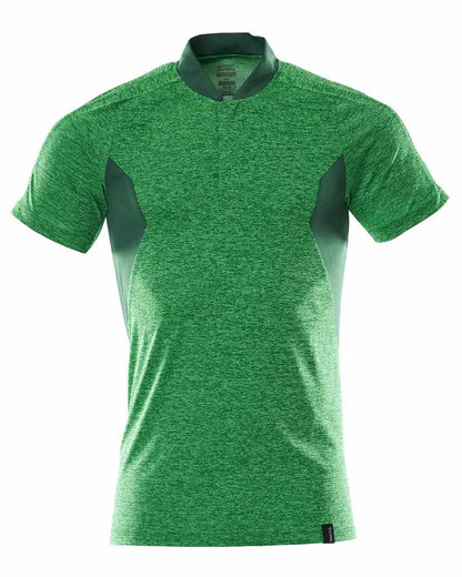 Grass Green Coloured Mascot Workwear Mens Accelerate Polo Shirt on white background 