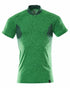 Grass Green Coloured Mascot Workwear Mens Accelerate Polo Shirt on white background 