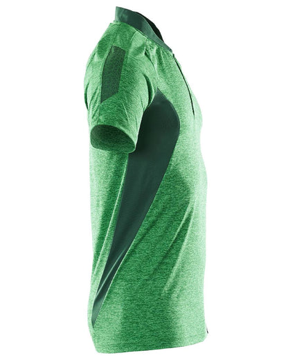 Grass Green Coloured Mascot Workwear Mens Accelerate Polo Shirt on white background 
