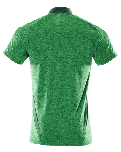Grass Green Coloured Mascot Workwear Mens Accelerate Polo Shirt on white background 
