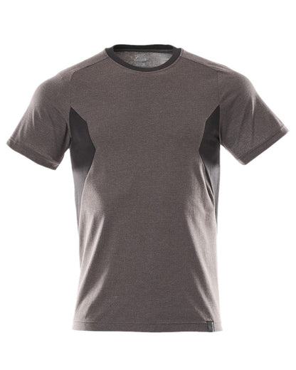 Dark Anthracite Black Coloured Mascot Workwear Mens Accelerate Round Neck T-Shirt on white background 