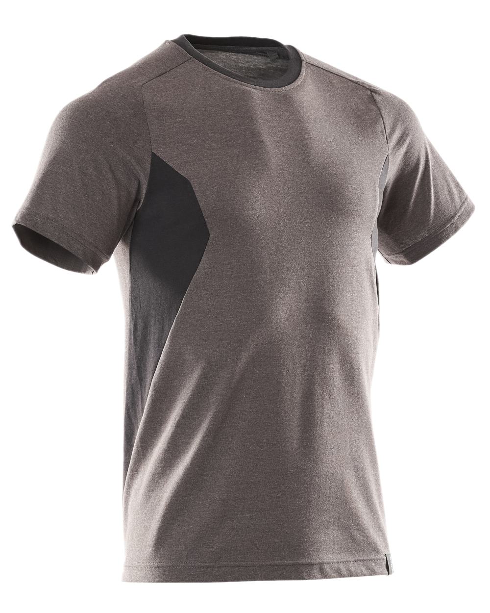 Dark Anthracite Black Coloured Mascot Workwear Mens Accelerate Round Neck T-Shirt on white background 