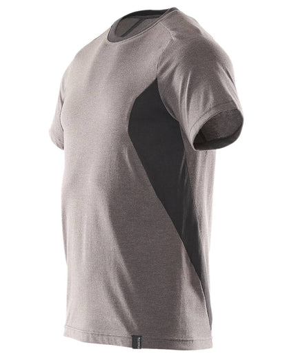 Dark Anthracite Black Coloured Mascot Workwear Mens Accelerate Round Neck T-Shirt on white background 