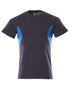 Dark Navy Azure Blue Coloured Mascot Workwear Mens Accelerate Round Neck T-Shirt on white background 