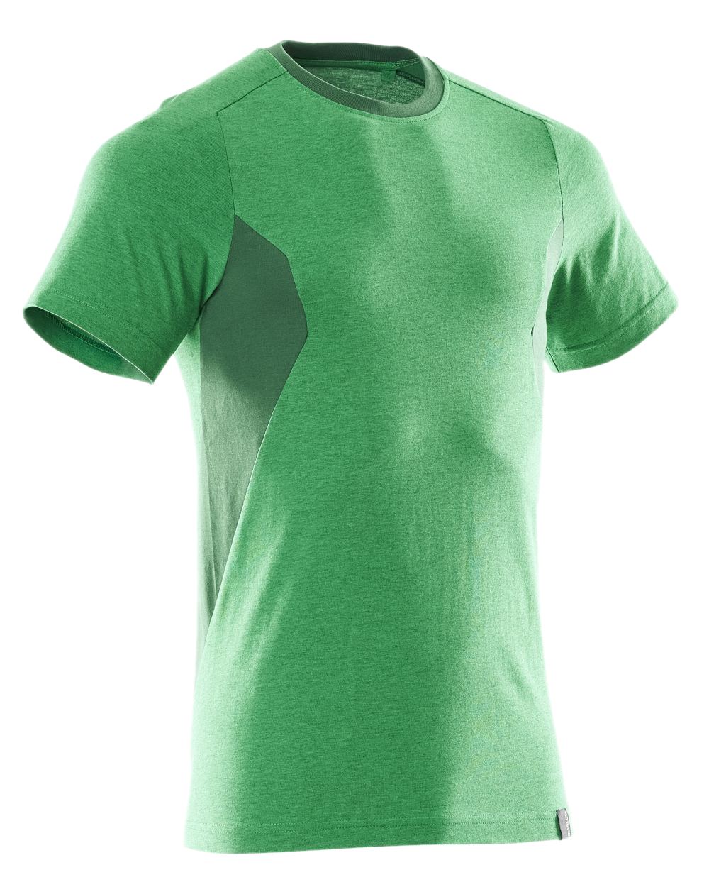Grass Green Coloured Mascot Workwear Mens Accelerate Round Neck T-Shirt on white background 