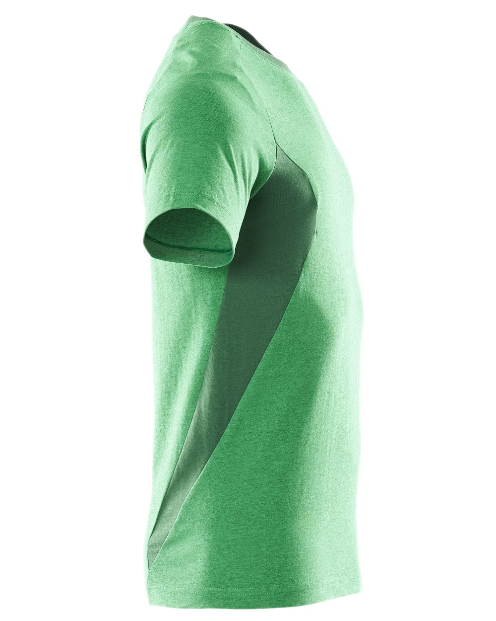 Grass Green Coloured Mascot Workwear Mens Accelerate Round Neck T-Shirt on white background 